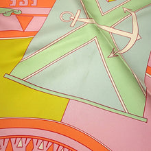 Load image into Gallery viewer, HERMES Carre SEXTANTS sextant Size 90 Orange/Pink/Multicolor Silk100%