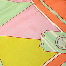 Load image into Gallery viewer, HERMES Carre SEXTANTS sextant Size 90 Orange/Pink/Multicolor Silk100%