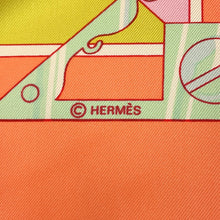 Load image into Gallery viewer, HERMES Carre SEXTANTS sextant Size 90 Orange/Pink/Multicolor Silk100%
