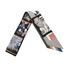 Load image into Gallery viewer, HERMES Twilly Grand Théâtre Nouveau Black/Etoupe/Terracotta Silk100%