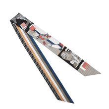 Load image into Gallery viewer, HERMES Twilly Grand Théâtre Nouveau Black/Etoupe/Terracotta Silk100%