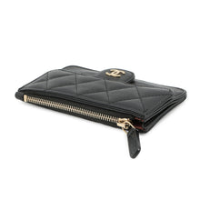 将图像加载到图库查看器中,CHANEL Matelasse Classic Zip Card Case BlackAP2570 Caviar Leather