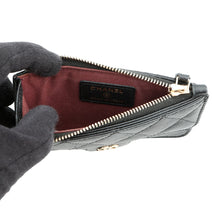 将图像加载到图库查看器中,CHANEL Matelasse Classic Zip Card Case BlackAP2570 Caviar Leather