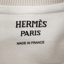 Load image into Gallery viewer, HERMES Raglan Sleeve Knitted Fabric "Della Cavalleria" Embroidery Size 38 Blanc CasseH5H4626DE9134 Silk68% Cotton32%