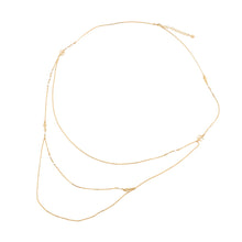 Load image into Gallery viewer, CHANEL CC Logo 3-row Long NecklaceABB320 Gold Plated Rhinestone Faux Pearl