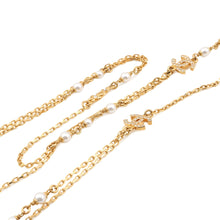Load image into Gallery viewer, CHANEL CC Logo 3-row Long NecklaceABB320 Gold Plated Rhinestone Faux Pearl