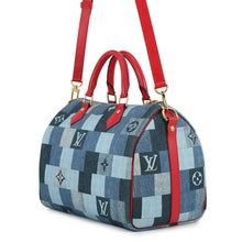 Load image into Gallery viewer, LOUIS VUITTON Speedy Bandouliere Blue/RedM45041 Monogram Denim Size 30
