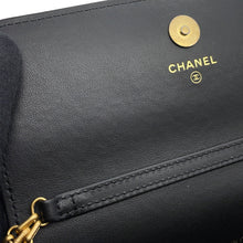 将图像加载到图库查看器中,CHANEL Matelasse 2.55 Chain Wallet BlackAP3169 Aged Calf Leather