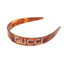 将图像加载到图库查看器中,GUCCI logo headband Brown796916 Plastic Rhinestone