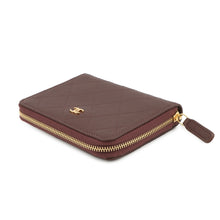 Load image into Gallery viewer, CHANEL CC Logo Round Zip Compact Wallet BrownAP4918 Grained Goatskin Leather