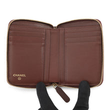 Load image into Gallery viewer, CHANEL CC Logo Round Zip Compact Wallet BrownAP4918 Grained Goatskin Leather
