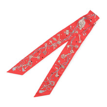 将图像加载到图库查看器中,HERMES Twilly Leclapore Grenadine/Beige/Multicolor Silk100%