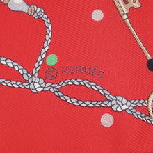 将图像加载到图库查看器中,HERMES Twilly Leclapore Grenadine/Beige/Multicolor Silk100%