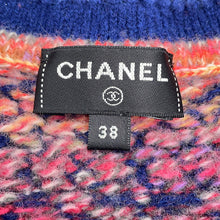 将图像加载到图库查看器中,CHANEL Tweed KnitJacket Size 38 Navy/Pink/MulticolorP72941 Cashmere65% Wool 31% Nylon4%