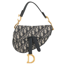 Load image into Gallery viewer, Dior Oblique saddlebag Navy/BeigeM0456CTZQ Canvas Leather Size Mini