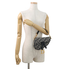 Load image into Gallery viewer, Dior Oblique saddlebag Navy/BeigeM0456CTZQ Canvas Leather Size Mini