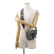 Load image into Gallery viewer, Dior Oblique saddlebag Navy/BeigeM0456CTZQ Canvas Leather Size Mini