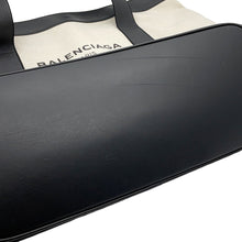 Load image into Gallery viewer, BALENCIAGA Navy tote Black/White374767 Leather Canvas