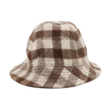 将图像加载到图库查看器中,GUCCI checked fedora hat Size M Brown627041 Wool100%