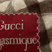 将图像加载到图库查看器中,GUCCI checked fedora hat Size M Brown627041 Wool100%