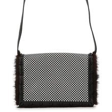 Load image into Gallery viewer, FENDI Check Shoulder Bag Black/White8BT203 Leather Fur