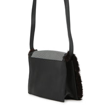 Load image into Gallery viewer, FENDI Check Shoulder Bag Black/White8BT203 Leather Fur