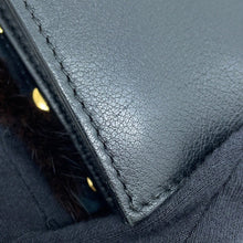 Load image into Gallery viewer, FENDI Check Shoulder Bag Black/White8BT203 Leather Fur