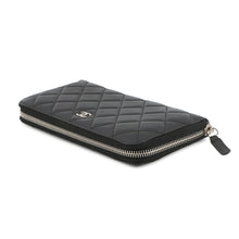 Load image into Gallery viewer, CHANEL Matelasse Zip Around Long Wallet BlackA50097 Lambskin