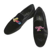 Load image into Gallery viewer, LOUIS VUITTON Auteuil loafers Black/Multicolor Velour Size 5H