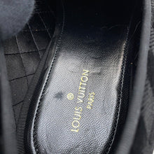 Load image into Gallery viewer, LOUIS VUITTON Auteuil line Damier loafers with embroidery logo Black Velour Size 8L