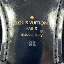 Load image into Gallery viewer, LOUIS VUITTON Auteuil line Damier loafers with embroidery logo Black Velour Size 8L