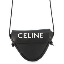 将图像加载到图库查看器中,CELINE Triangle Mini Shoulder Bag Black10I193DMO Leather