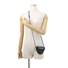 将图像加载到图库查看器中,CELINE Triangle Mini Shoulder Bag Black10I193DMO Leather