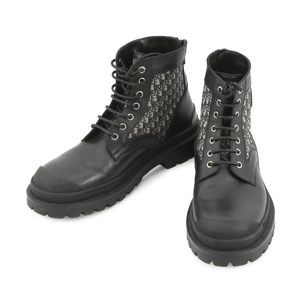 ディオールDiorメンズブーツ　42 27センチ Dior Oblique Explorer short boots Black/Gray3BO296ZKD Leather