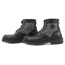 Load image into Gallery viewer, Dior Oblique Explorer short boots Black/Gray3BO296ZKD Leather Canvas Size 42