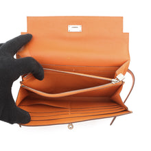 将图像加载到图库查看器中,HERMES Kelly wallet long Orange Epsom