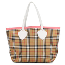 Load image into Gallery viewer, BURBERRY Nova Check Reversible Tote Bag Beige/Pink/White Canvas Leather