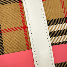 Load image into Gallery viewer, BURBERRY Nova Check Reversible Tote Bag Beige/Pink/White Canvas Leather