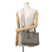 Load image into Gallery viewer, MIUMIU Vitello Daino 2WAY Bag Gray5BA249 Leather