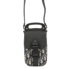 将图像加载到图库查看器中,Dior Oblique Saddle Vertical Pouch Black/Beige/Navy2ADCA446YKS Leather Canvas