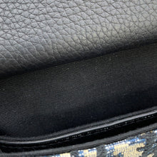将图像加载到图库查看器中,Dior Oblique Saddle Vertical Pouch Black/Beige/Navy2ADCA446YKS Leather Canvas
