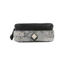 Load image into Gallery viewer, MCM Vintage Jacquard Phone Shoulder Bag Black/Gray/WhiteMMRBATQ02EG001 Canvas Leather