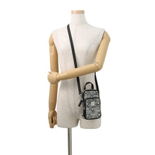 Load image into Gallery viewer, MCM Vintage Jacquard Phone Shoulder Bag Black/Gray/WhiteMMRBATQ02EG001 Canvas Leather