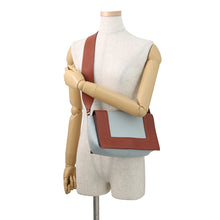 Load image into Gallery viewer, CELINE Frame Shoulder Bag Light Blue/Brown180263 Leather