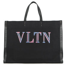 Load image into Gallery viewer, Valentino Garavani VLTN Tote Black Canvas Leather