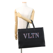 Load image into Gallery viewer, Valentino Garavani VLTN Tote Black Canvas Leather