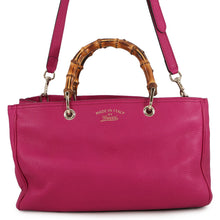 将图像加载到图库查看器中,GUCCI Bamboo Shopper Medium Handbag Pink323660 Leather