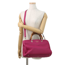 将图像加载到图库查看器中,GUCCI Bamboo Shopper Medium Handbag Pink323660 Leather