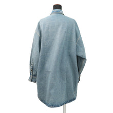 将图像加载到图库查看器中,PRADA Oversized distressed organic denim shirt Size 36 Mid blueGFC036 Denim