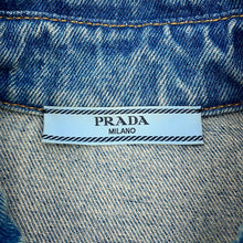 将图像加载到图库查看器中,PRADA Oversized distressed organic denim shirt Size 36 Mid blueGFC036 Denim